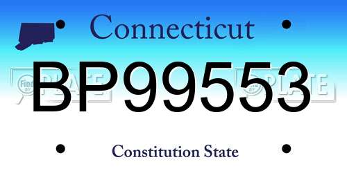 BP99553 Connecticut License Plate