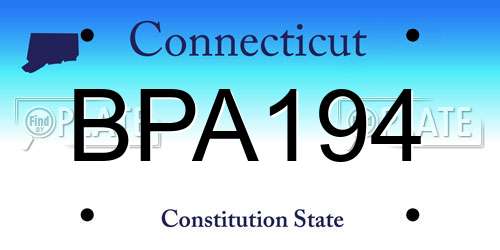 BPA194 Connecticut License Plate