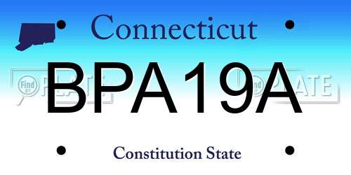 BPA19A Connecticut License Plate