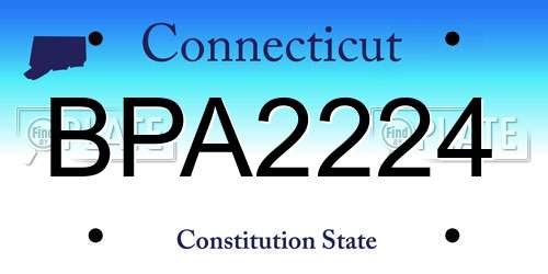 BPA2224 Connecticut License Plate