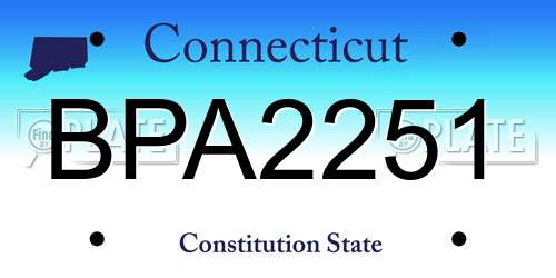 BPA2251 Connecticut License Plate