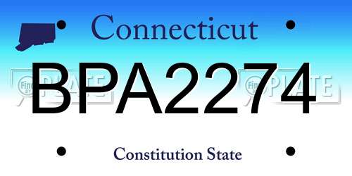 BPA2274 Connecticut License Plate