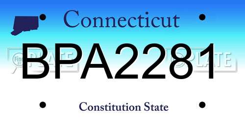 BPA2281 Connecticut License Plate