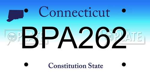 BPA262 Connecticut License Plate