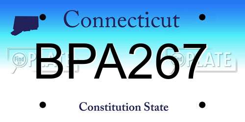 BPA267 Connecticut License Plate