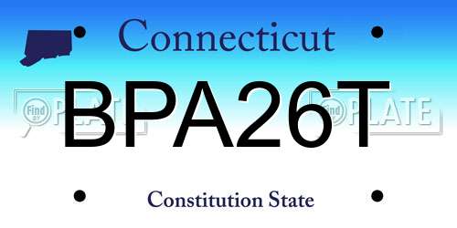BPA26T Connecticut License Plate