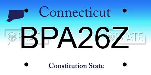 BPA26Z Connecticut License Plate