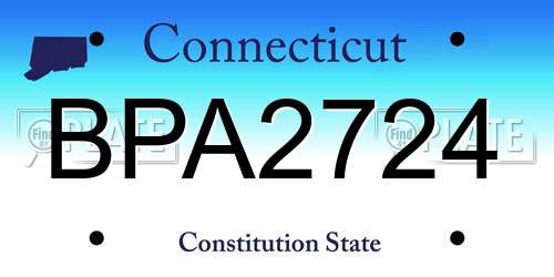 BPA2724 Connecticut License Plate