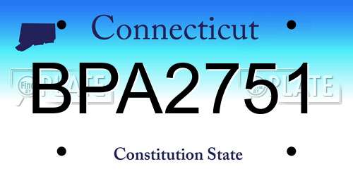 BPA2751 Connecticut License Plate