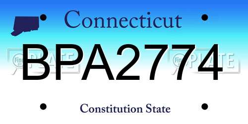 BPA2774 Connecticut License Plate