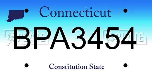BPA3454 Connecticut License Plate