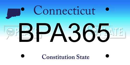 BPA365 Connecticut License Plate