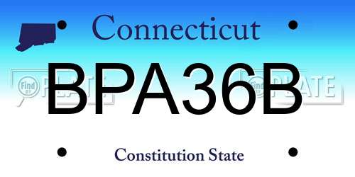 BPA36B Connecticut License Plate