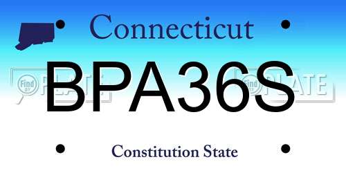 BPA36S Connecticut License Plate