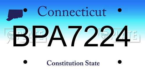 BPA7224 Connecticut License Plate