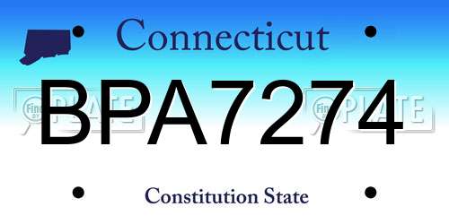 BPA7274 Connecticut License Plate