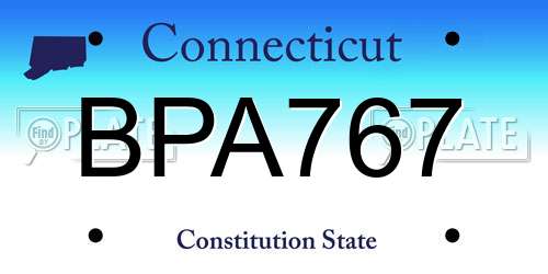 BPA767 Connecticut License Plate
