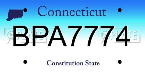 BPA7774 Connecticut License Plate