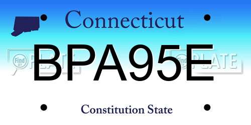 BPA95E Connecticut License Plate
