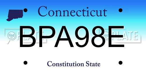 BPA98E Connecticut License Plate