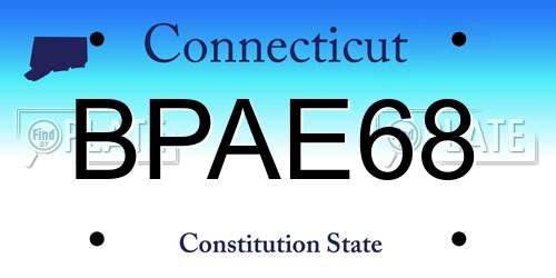 BPAE68 Connecticut License Plate
