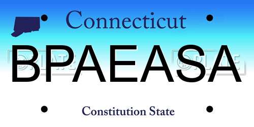 BPAEASA Connecticut License Plate