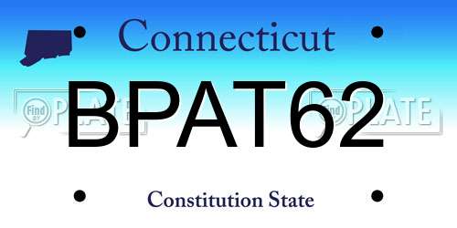 BPAT62 Connecticut License Plate