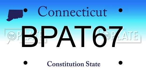 BPAT67 Connecticut License Plate