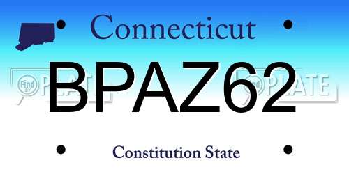 BPAZ62 Connecticut License Plate