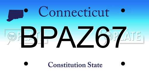 BPAZ67 Connecticut License Plate