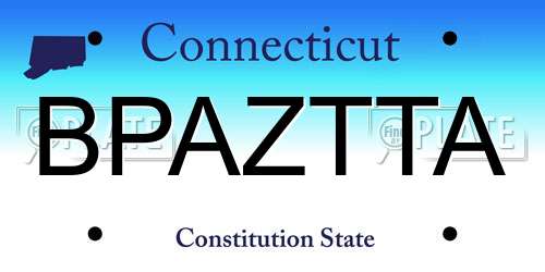 BPAZTTA Connecticut License Plate