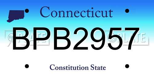 BPB2957 Connecticut License Plate
