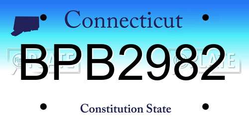 BPB2982 Connecticut License Plate