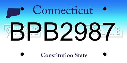 BPB2987 Connecticut License Plate