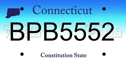 BPB5552 Connecticut License Plate