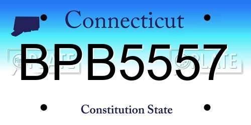 BPB5557 Connecticut License Plate