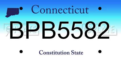 BPB5582 Connecticut License Plate