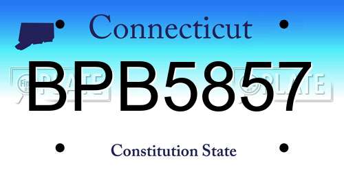 BPB5857 Connecticut License Plate