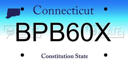 BPB60X Connecticut License Plate