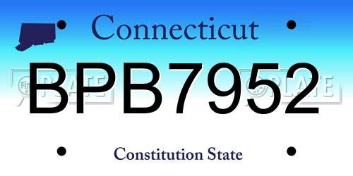 BPB7952 Connecticut License Plate