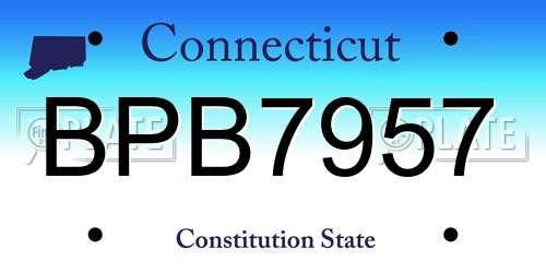 BPB7957 Connecticut License Plate