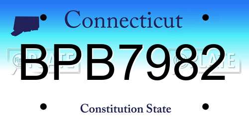 BPB7982 Connecticut License Plate