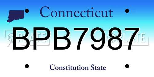 BPB7987 Connecticut License Plate