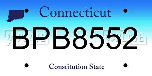 BPB8552 Connecticut License Plate