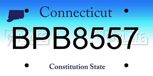 BPB8557 Connecticut License Plate