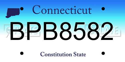 BPB8582 Connecticut License Plate