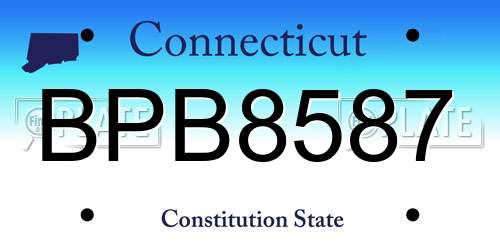 BPB8587 Connecticut License Plate