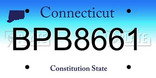 BPB8661 Connecticut License Plate