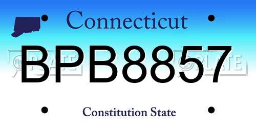 BPB8857 Connecticut License Plate