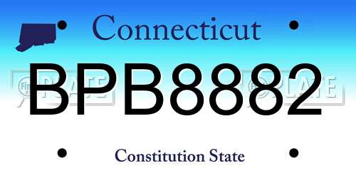 BPB8882 Connecticut License Plate